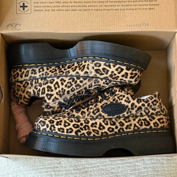Dr. Martens Leopard Print Platform Shoes
